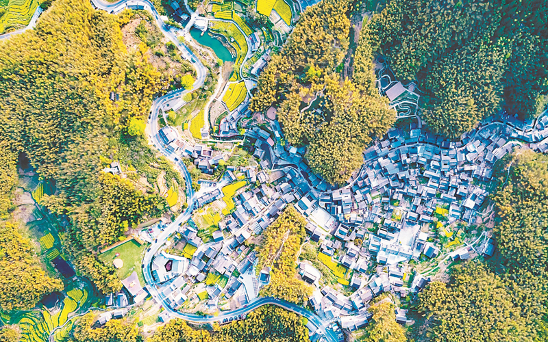 4月5日拍摄的黄山市徽州区呈坎镇灵山村。马二虎摄